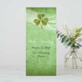 Irish Klee & Schleier Hochzeit grüne Karte (Stehend Vorderseite)