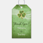 Irish Klee & Schleier Hochzeit Vielen Dank Geschenkanhänger (Rückseite)