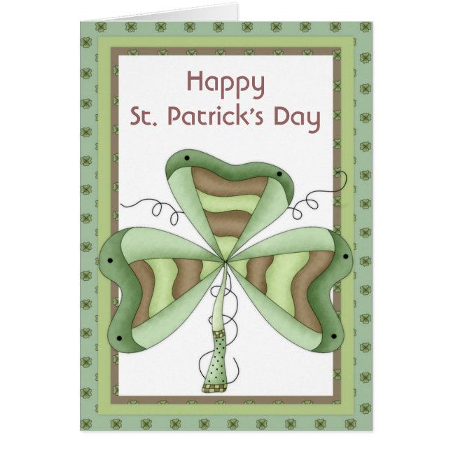 Irish Kleeblatt 2 Happy St. Patrick's Day Card (Vorne)