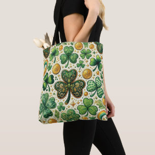 Irish Kleeblatt and Gold St. Patrick's Day Tasche