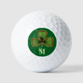 Irish Kleeblatt and Green St Patrick's Day Monogra Golfball (Vorderseite)
