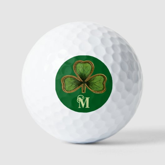Irish Kleeblatt and Green St Patrick's Day Monogra Golfball (Vorderseite)