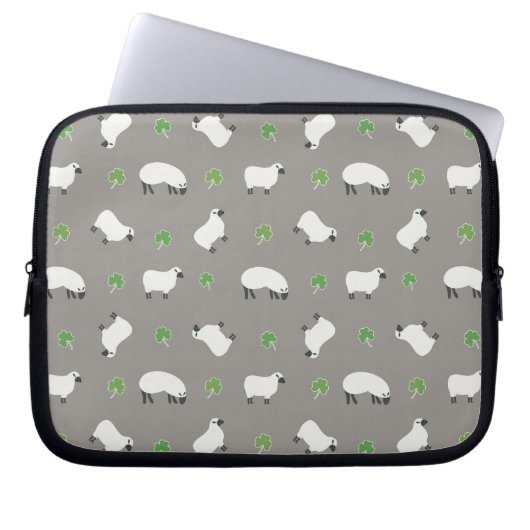 Irish Kleeblatt and Sheep Pattern Laptopschutzhülle (Vorderseite)