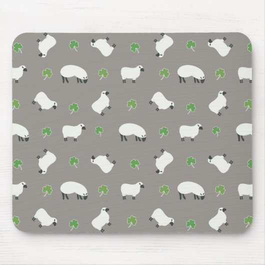 Irish Kleeblatt and Sheep Pattern Mousepad (Vorne)