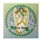 Irish Kleeblatt Angel Tile Fliese (Vorderseite)