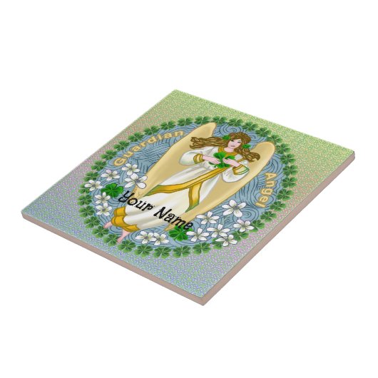 Irish Kleeblatt Angel Tile Fliese (Seite)