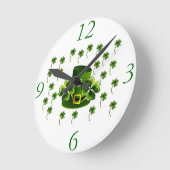 Irish Kleeblatt Art Runde Wanduhr (Winkel)
