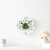 Irish Kleeblatt Art Runde Wanduhr (Zuhause)