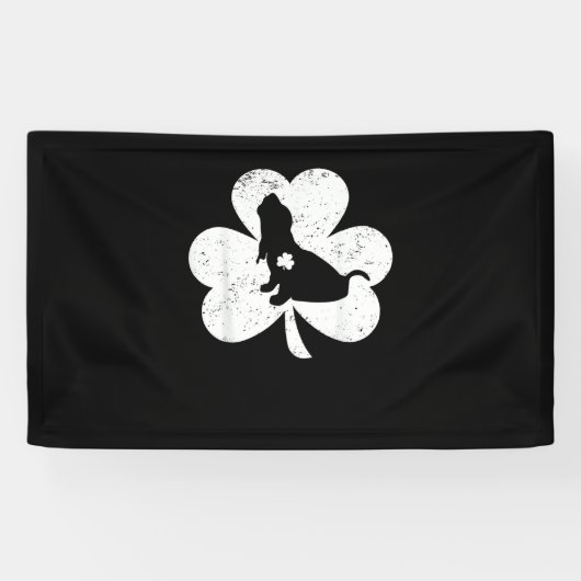Irish Kleeblatt Basset Hound Dog St. Patrick's Day Banner (Horizontal)