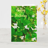 Irish Kleeblatt Birthday Greetings Card Karte (Gelbe Blume)