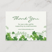 Irish Kleeblatt Business Danke Calling Card Telefonnummerkarte (Rückseite)