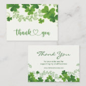 Irish Kleeblatt Business Danke Calling Card Telefonnummerkarte (Vorne/Hinten)