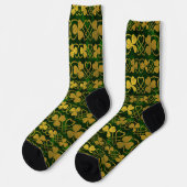 Irish Kleeblatt - Clover Gold und Green pattern So Socken (Linkes Detail)