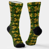 Irish Kleeblatt - Clover Gold und Green pattern So Socken (Gewinkelt)