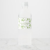 Irish Kleeblatt Clover Wedding Water Flasche Label Wasserflaschenetikett (Vorderseite)