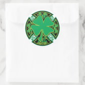 Irish Kleeblatt Cross Runder Aufkleber (Tasche)