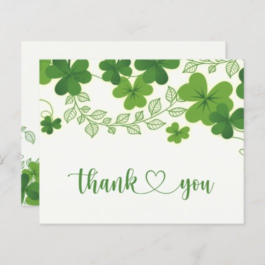 Irish Kleeblatt Dankeschön Karte (Vorne/Hinten)
