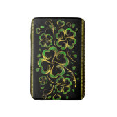 Irish Kleeblatt Four-leaf Lucky Clover Badematte (Vorderseite Vertikal)