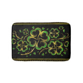 Irish Kleeblatt Four-leaf Lucky Clover Badematte (Vorderseite)
