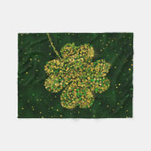 Irish Kleeblatt Four-leaf Lucky Clover Fleecedecke (Vorderseite (Horizontal))