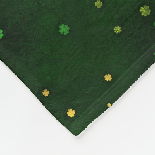 Irish Kleeblatt Four-leaf Lucky Clover Fleecedecke (Ecke)