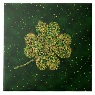 Irish Kleeblatt Four-leaf Lucky Clover Fliese