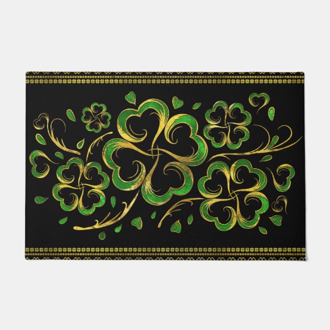Irish Kleeblatt Four-leaf Lucky Clover Fußmatte (Vorderseite)
