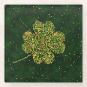 Irish Kleeblatt Four-leaf Lucky Clover Glasuntersetzer (Vorderseite)