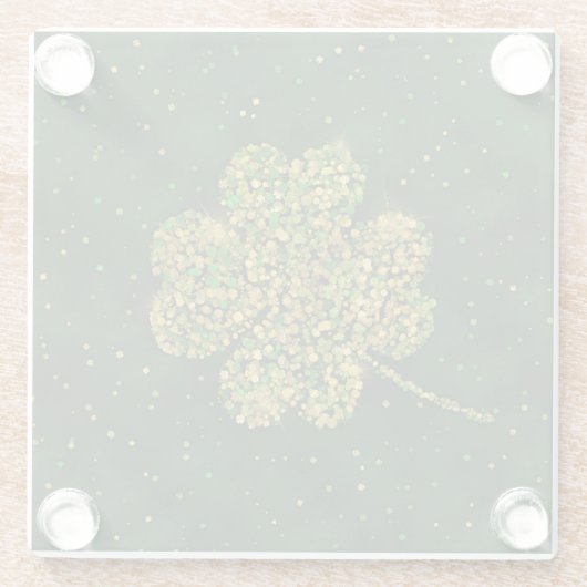Irish Kleeblatt Four-leaf Lucky Clover Glasuntersetzer (Rückseite)