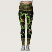 Irish Kleeblatt Four-leaf Lucky Clover Leggings (Vorderseite)