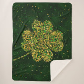 Irish Kleeblatt Four-leaf Lucky Clover Sherpadecke (Vorderseite)
