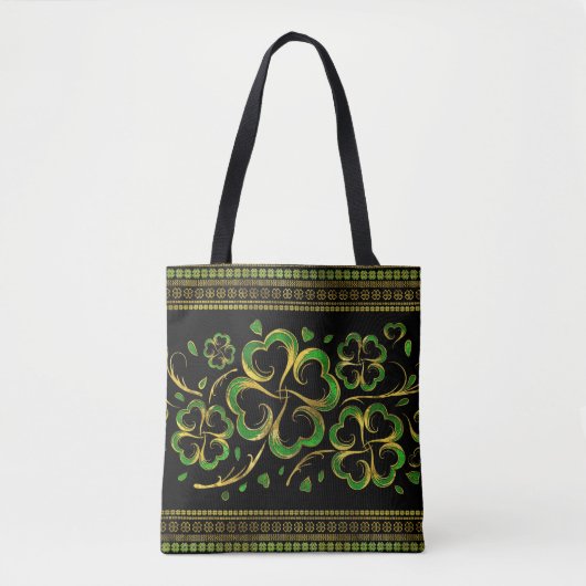 Irish Kleeblatt Four-leaf Lucky Clover Tasche (Vorderseite)