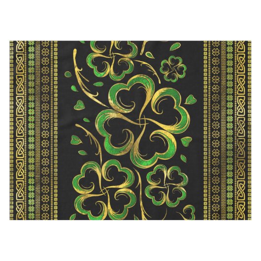 Irish Kleeblatt Four-leaf Lucky Clover Tischdecke (Vorderseite (Horizontal))