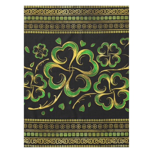 Irish Kleeblatt Four-leaf Lucky Clover Tischdecke (Vorderseite)