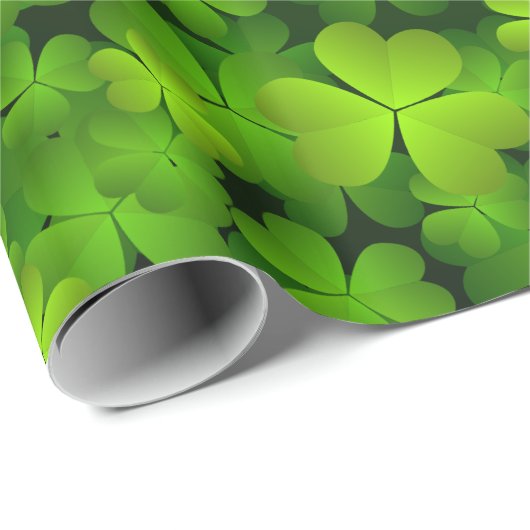 Irish Kleeblatt Gift Wrap Geschenkpapier (Rolleneckpunkt)