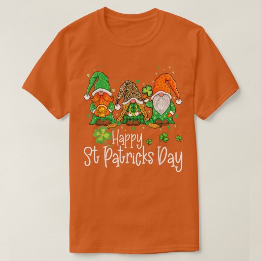Irish Kleeblatt Gnomes Happy St Patricks Day Funny T-Shirt (Design vorne)
