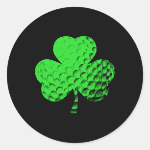 Irish Kleeblatt Golf Golfing St Patricks Day Runder Aufkleber
