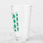 Irish Kleeblatt Green Clover Patterns Monogramme Glas (Links)