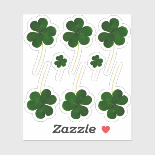 Irish Kleeblatt Green Clovers St. Patrick's Day Aufkleber (Blatt)