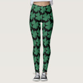 Irish Kleeblatt Green Glitzer St. Patrick's Day Leggings (Vorderseite)