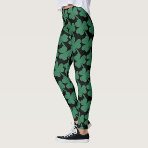 Irish Kleeblatt Green Glitzer St. Patrick's Day Leggings