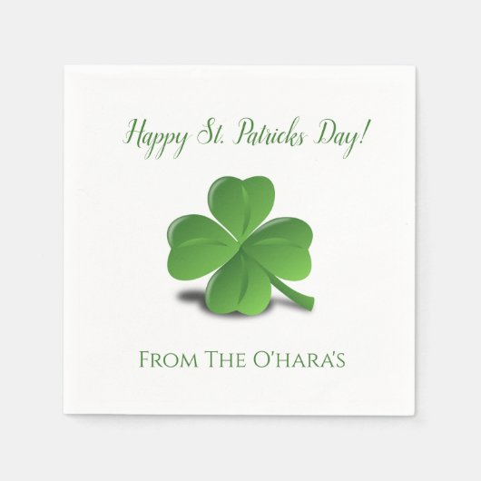 Irish Kleeblatt Happy St. Patrick's Day Napkins Serviette (Vorderseite)