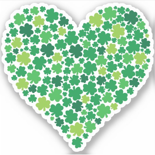 Irish Kleeblatt Heart Aufkleber (Vorderseite)