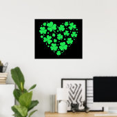 Irish Kleeblatt Heart Lucky Poster (Heimbüro)