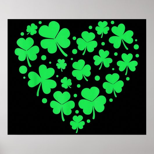 Irish Kleeblatt Heart Lucky Poster (Vorne)