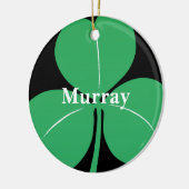 Irish Kleeblatt Individuelle Name Modern Green Bla Keramik Ornament (Links)