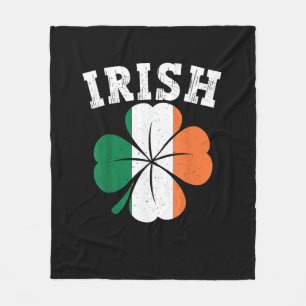 Irish Kleeblatt Ireland Flag St Patrick Day Vintag Fleecedecke