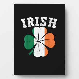 Irish Kleeblatt Ireland Flag St Patrick Day Vintag Fotoplatte