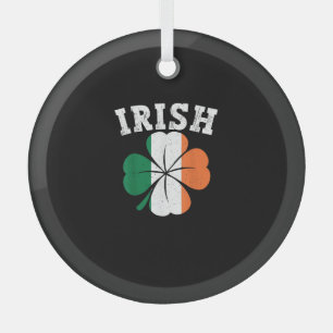 Irish Kleeblatt Ireland Flag St Patrick Day Vintag Ornament Aus Glas