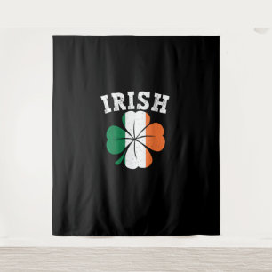 Irish Kleeblatt Ireland Flag St Patrick Day Vintag Wandteppich